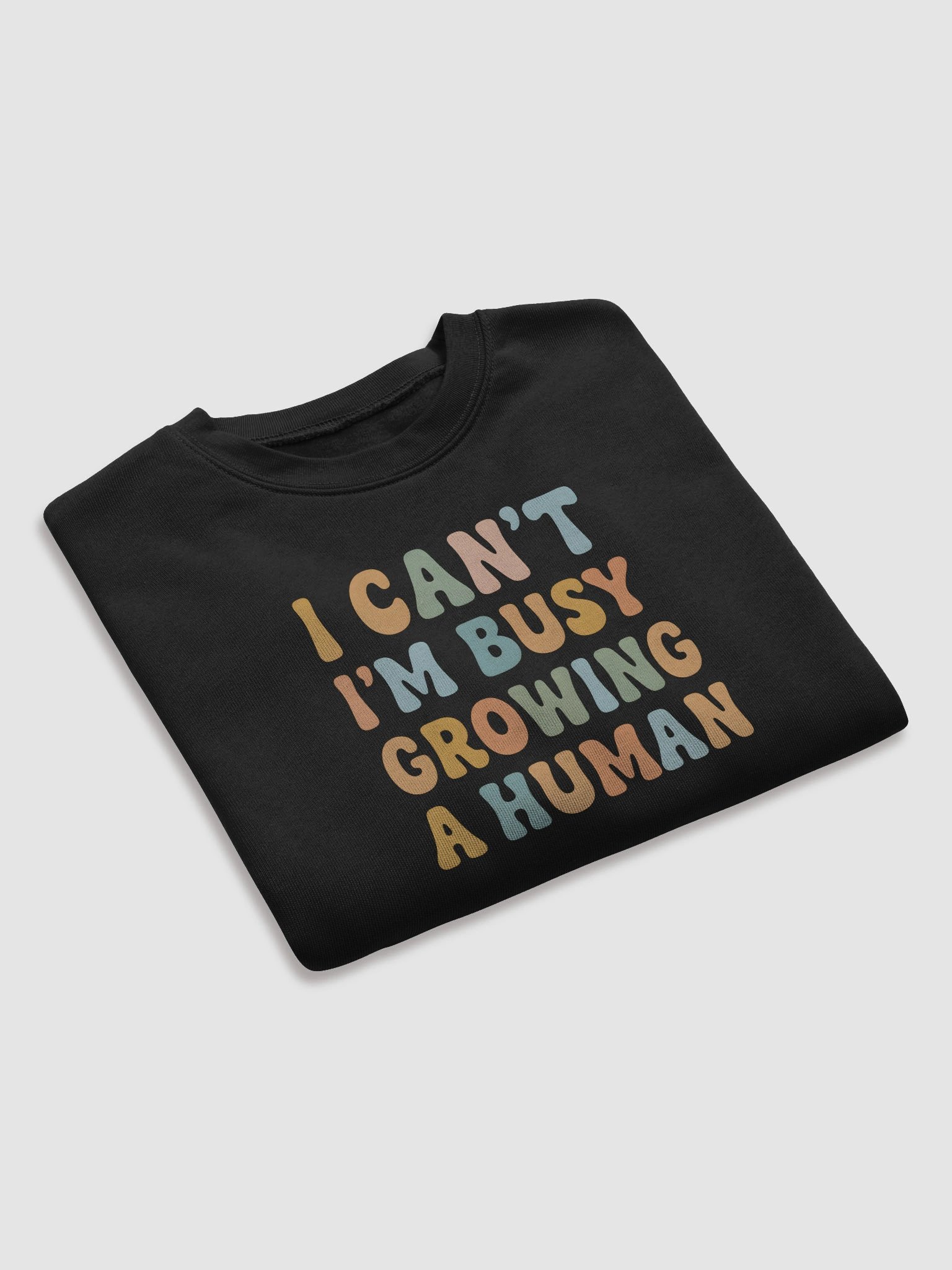 Funny Maternity Crop Top – “I Can’t I’m Busy Growing a Human” Pregnancy Quote Shirt product image (7)