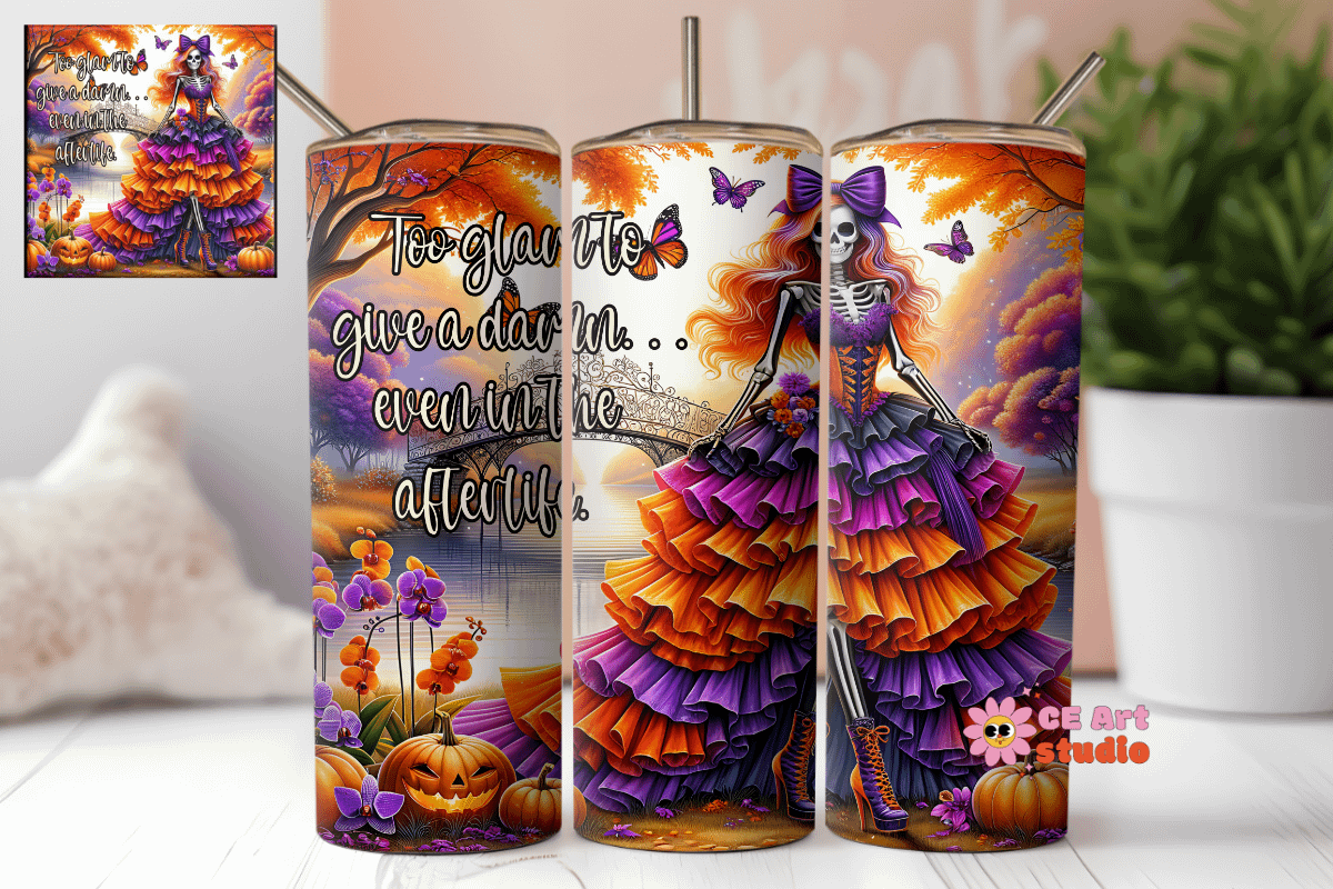 Too glam to give a damn… even in the afterlife Tumbler Wrap PNG product image (1)