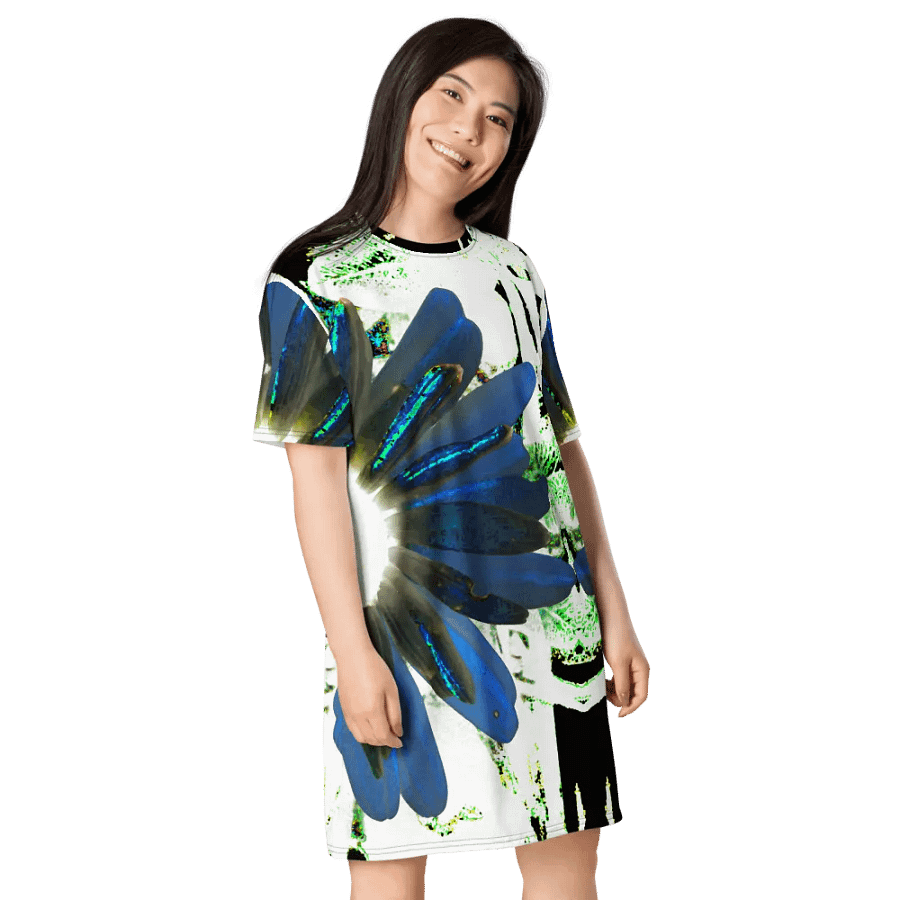 Cool Abstract Daisy Flowers Ladies T Shirt Dress product image (5)