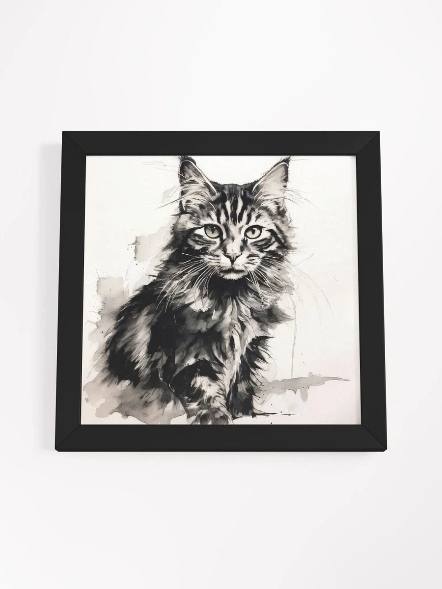 Cat Portrait Ink Art Ayous Wood Framed Matte Poster product image (33)