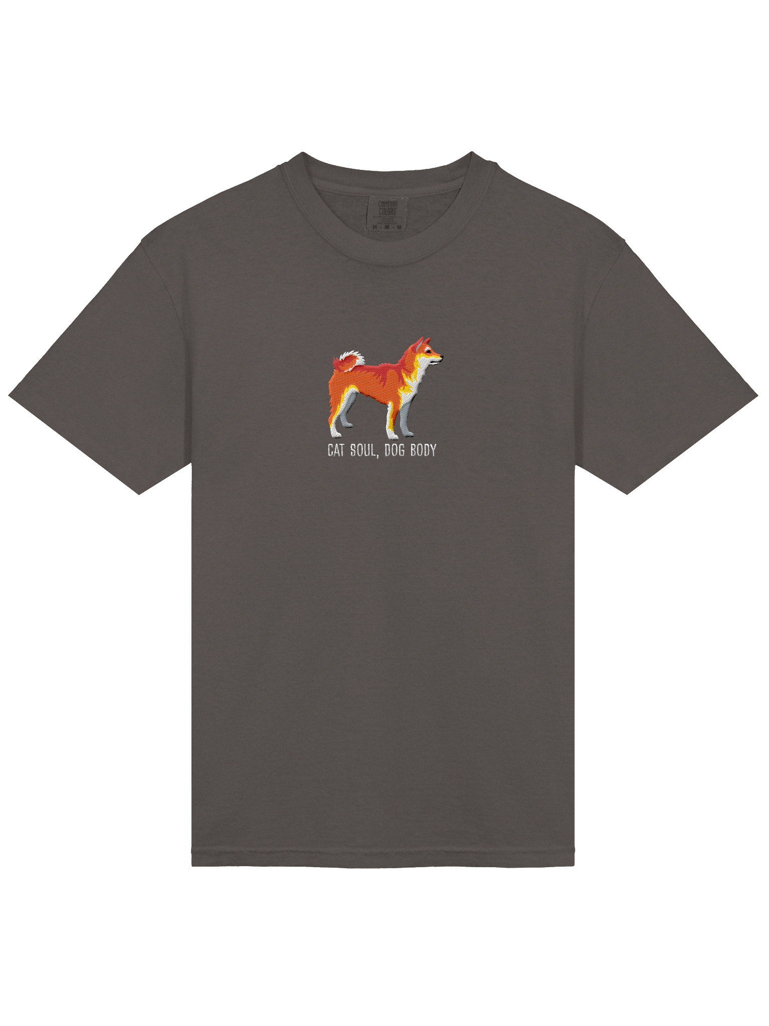Cat Soul, Dog Body T-Shirt(Embroidered) of a Shiba Inu(Red) product image (16)