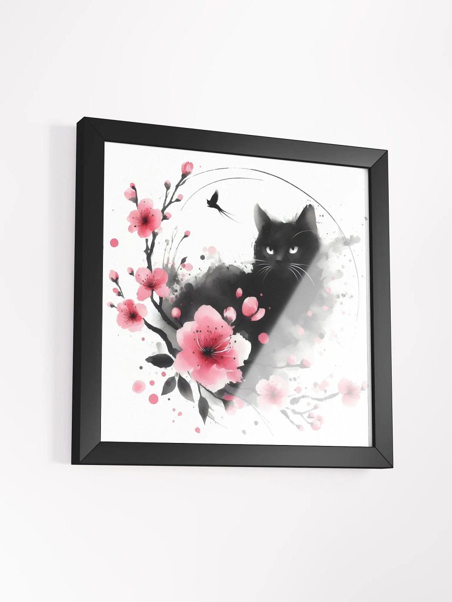 Enchanting Black Cat with Cherry Blossoms – Wall Art product image (5)