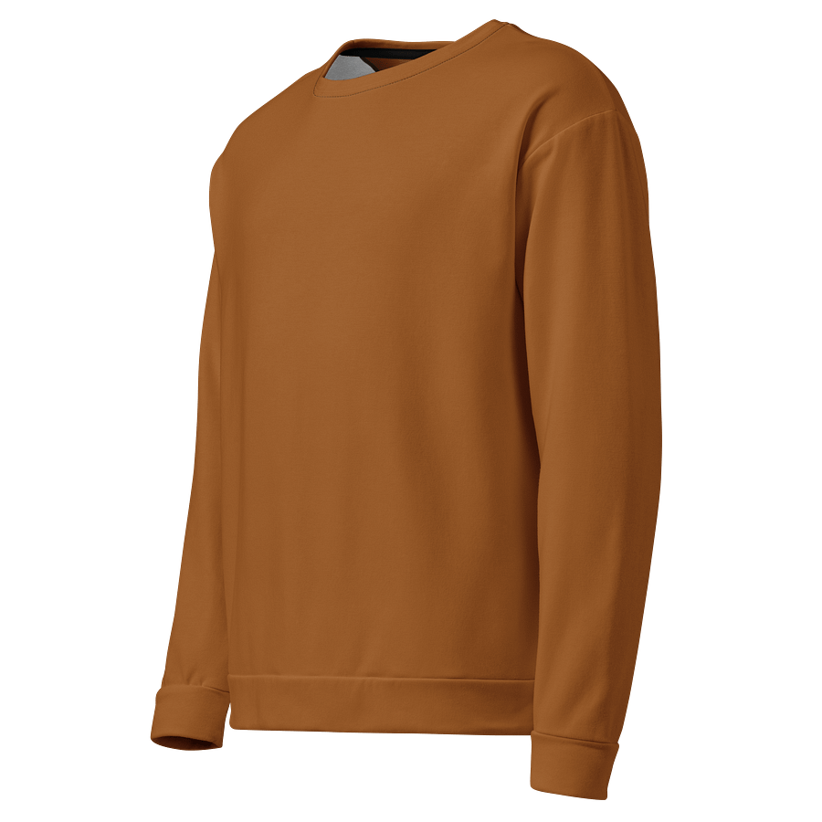 Warm Caramel Brown Solid Color Eco Friendly Unisex Sweatshirt product image (3)