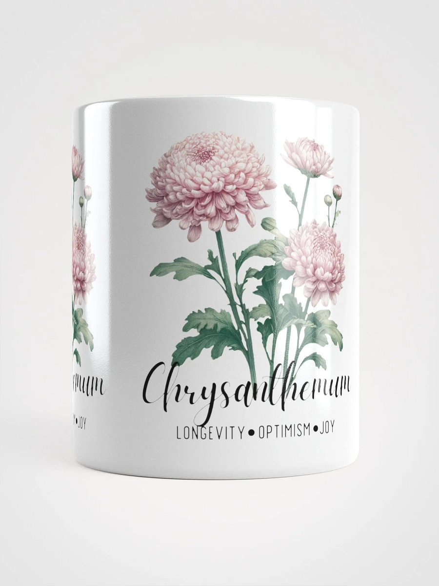 Chrysanthemum Ceramic White Mug: Longevity, Optimism, Joy November Birth Month Flower product image (7)