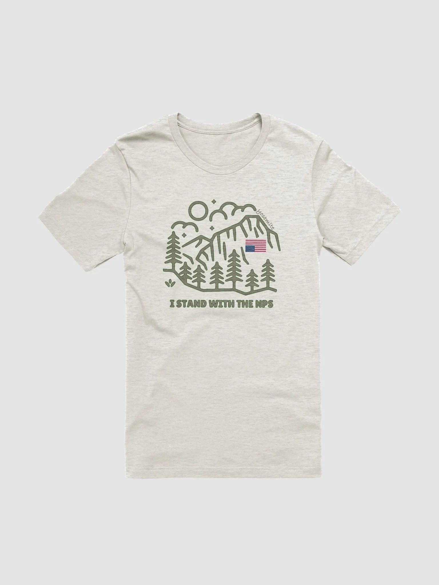 Yosemite Flag I Stand With NPS Comfort Fitted T-Shirt Alt National Parks Wear Resistance Rangers product image (1)