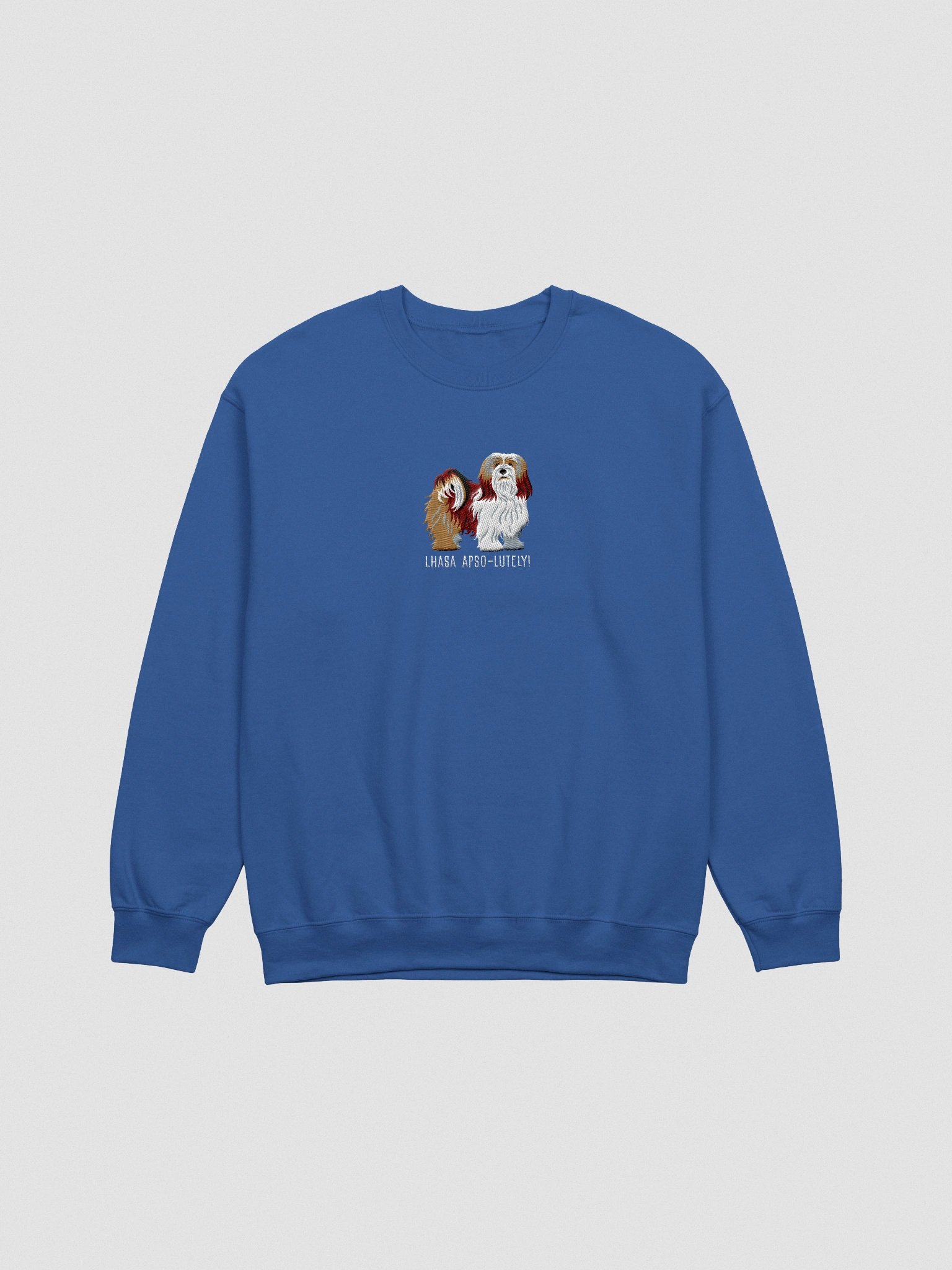 Lhasa Apso-lutely Sweatshirt (Embroidered) of a Lhasa Apso(Brown) product image (4)
