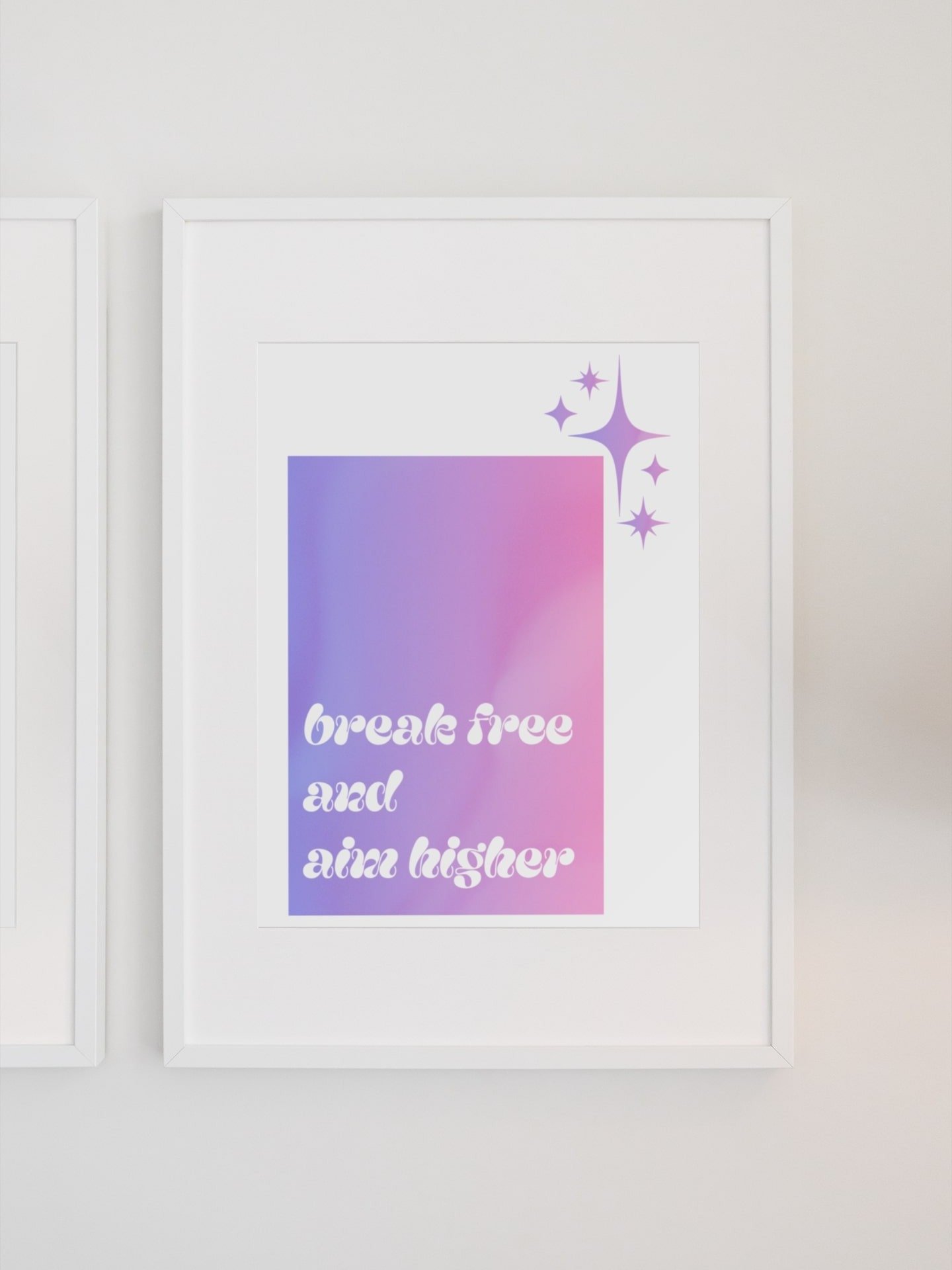 Aim Higher Inspirational Quote, Break Free Motivational Print, Purple Gradient Wall Art, Office Decor, Encouragement Gift Shiny Stars Poster product image (1)