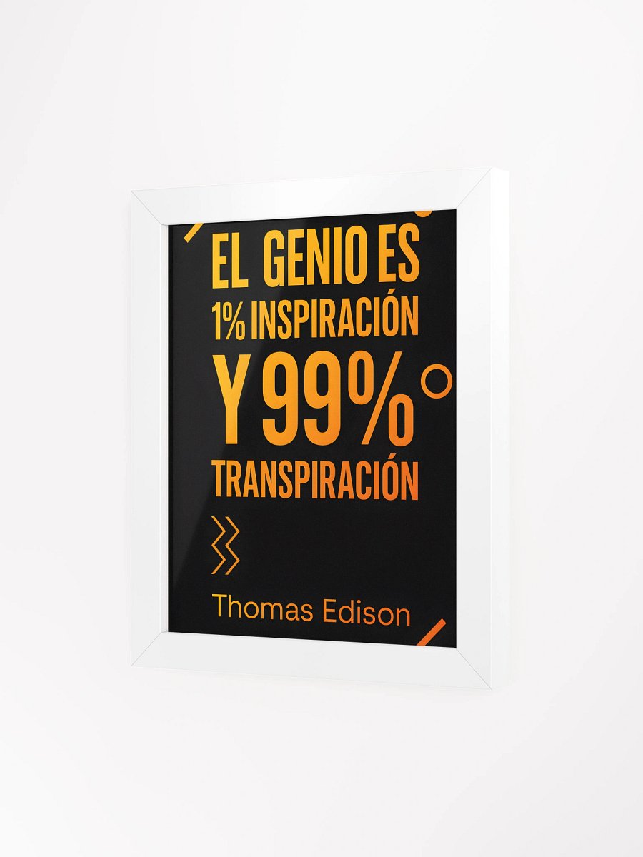 Póster energético moderno con cita de Edison sobre genio y trabajo product image (3)