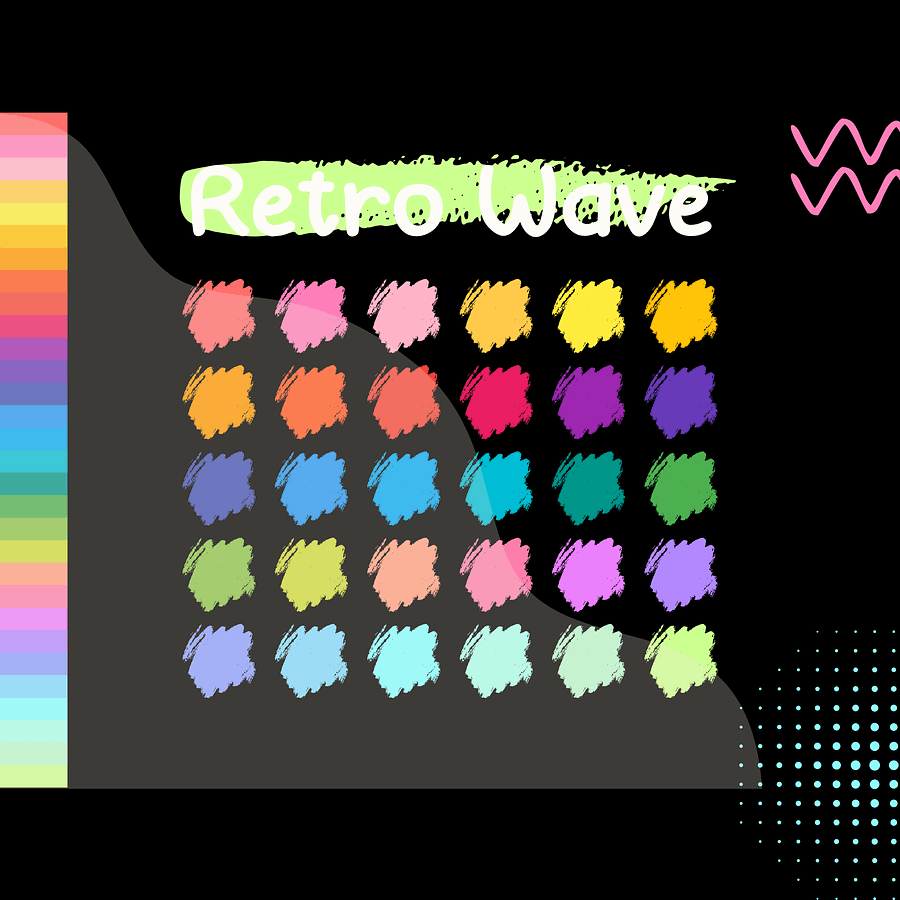 Retro Wave Procreate Color Palette with HEX Codes ★ DIGITAL ★ product image (2)
