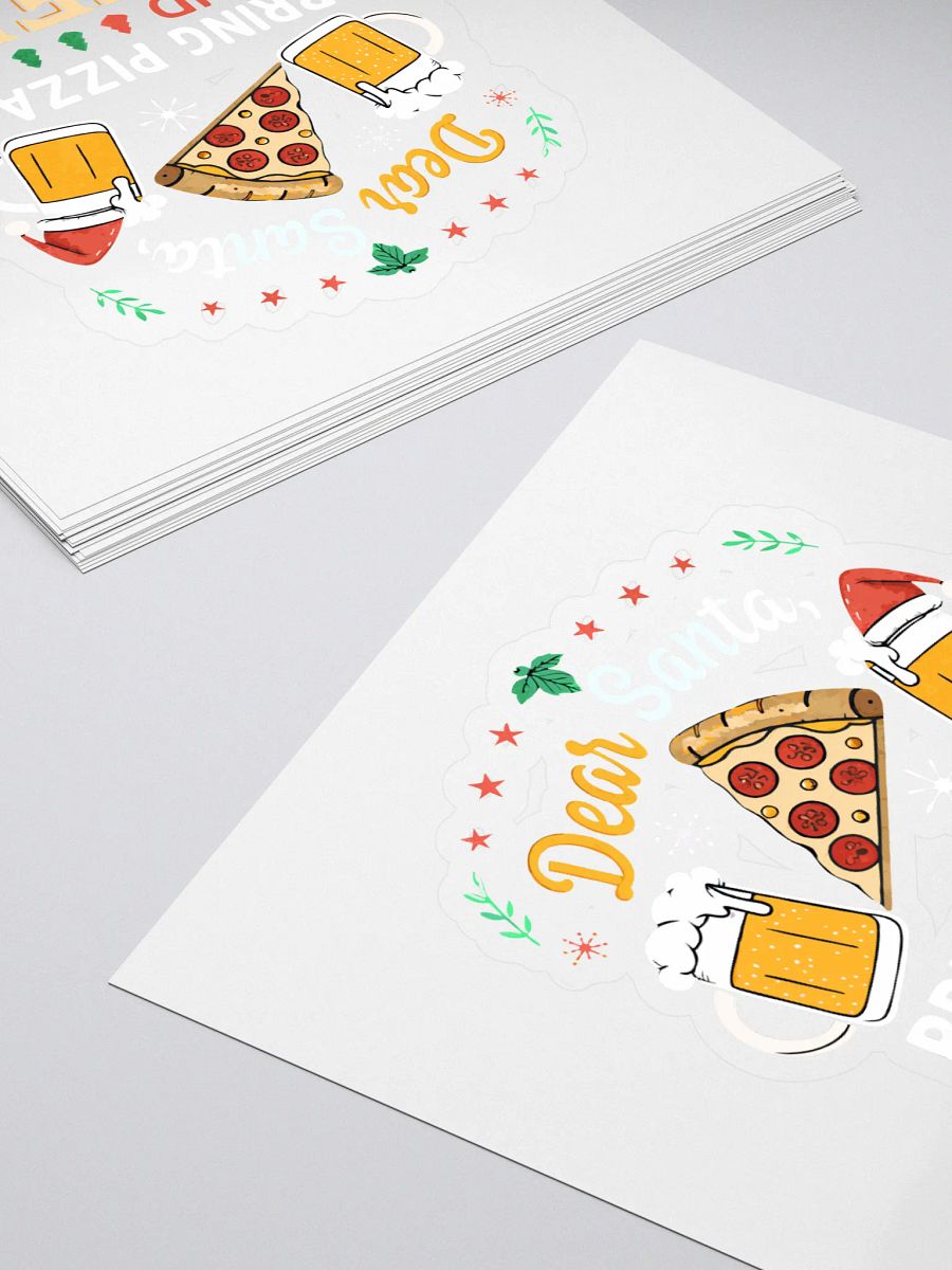 Dear Santa Bring Pizza and Beer Kiss Cut Stickers - Cotton Craze Logo product image (4)