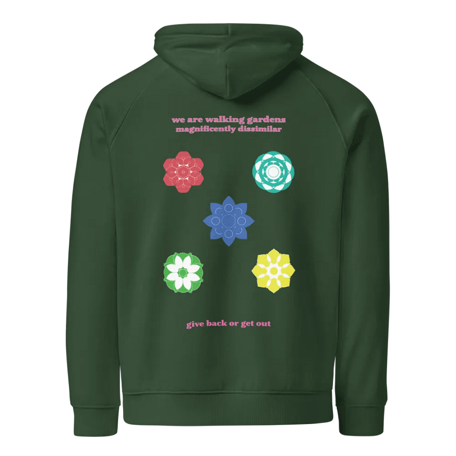 Walking Gardens green hoodie product image (3)