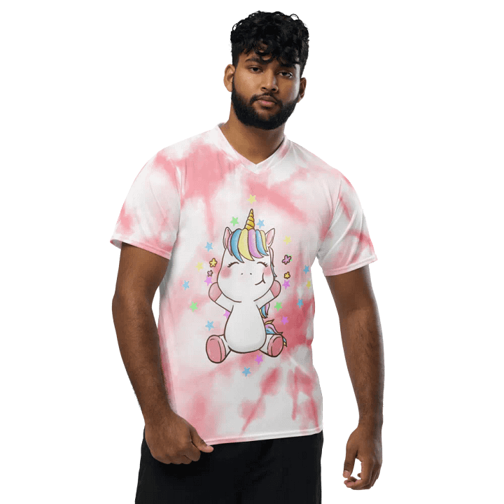Cute Unicorn T Pink Adult V neck product image (2)