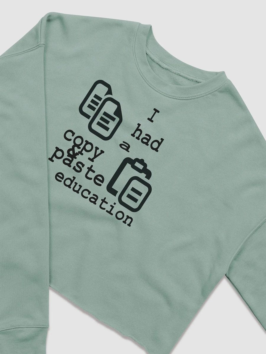 I Had A Copy & Paste Education - Black - Bella+Canvas Women's Fleece Crop Sweatshirt product image (1)