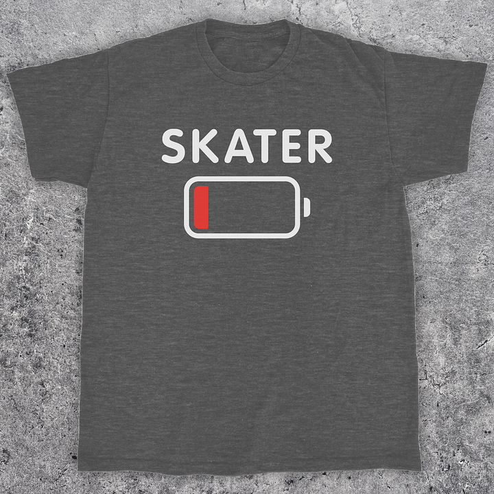 Skater low battery, Funny skateboarding t-shirt, Unisex product image (1)