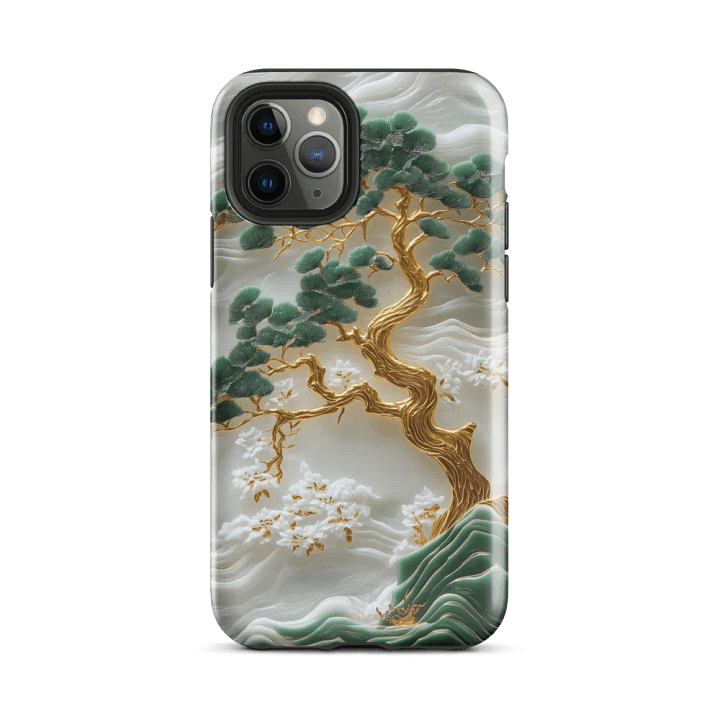 Faux Gold Green Tree Jade Carving Effect - Tough Phone Case product image (2)