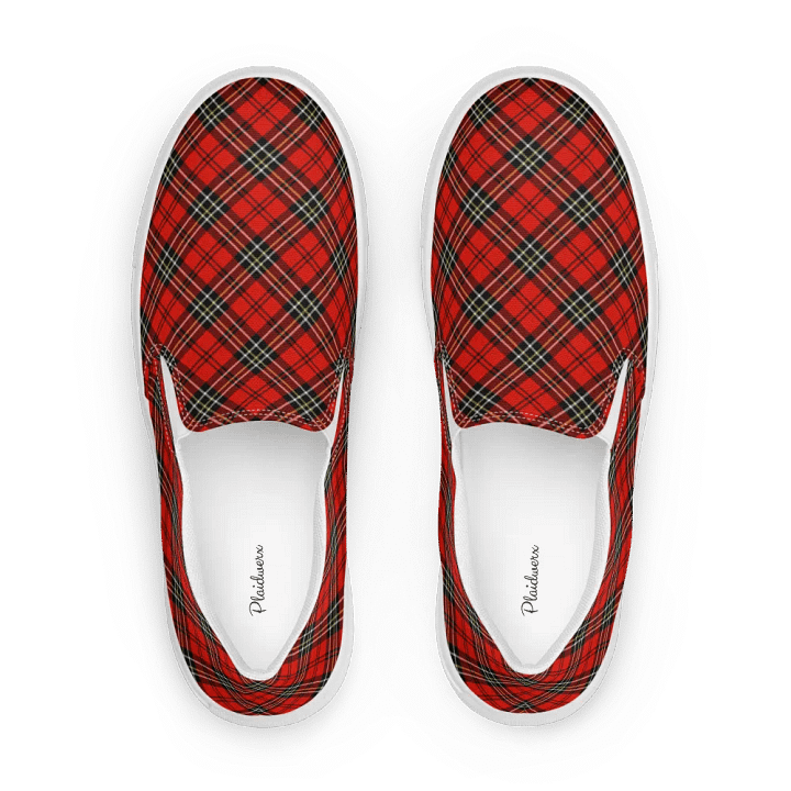 Red Vintage Plaid Women's Slip On Shoes product image (1)