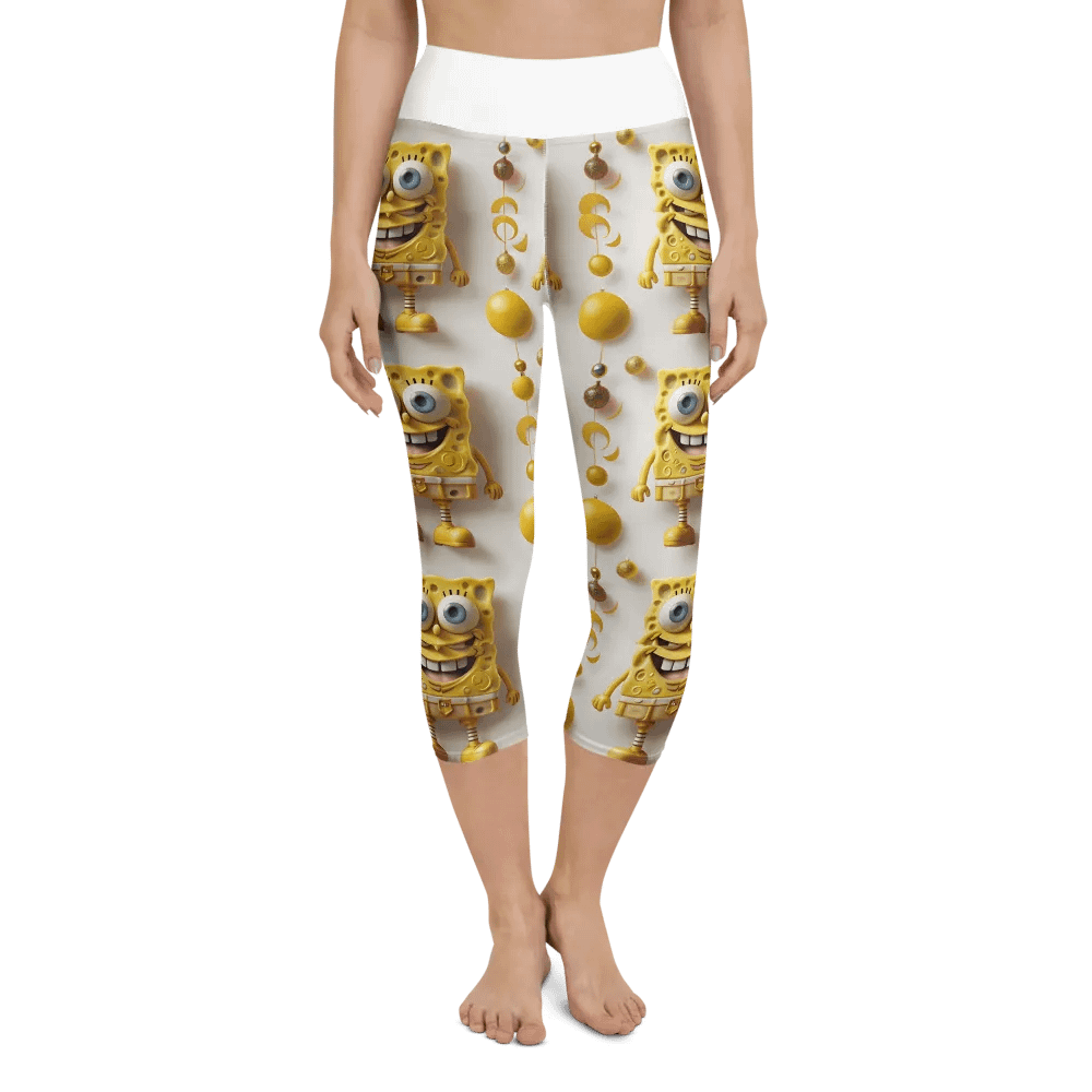 Groovy Yellow Character 90s Yoga Capri Leggings product image (1)