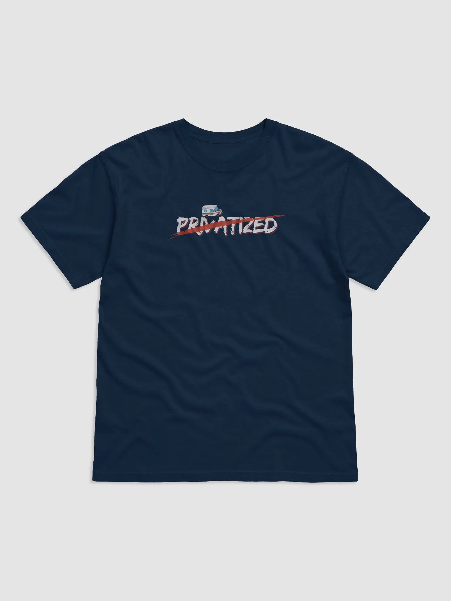 "Privatized" Delivery Graphic Tee (Navy) product image (1)