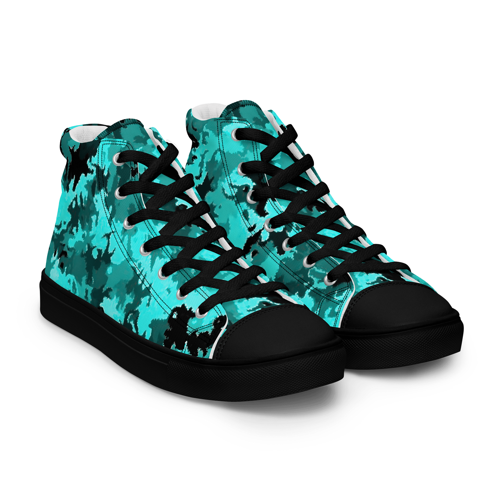Turquoise Camo Men's High Tops product image (8)