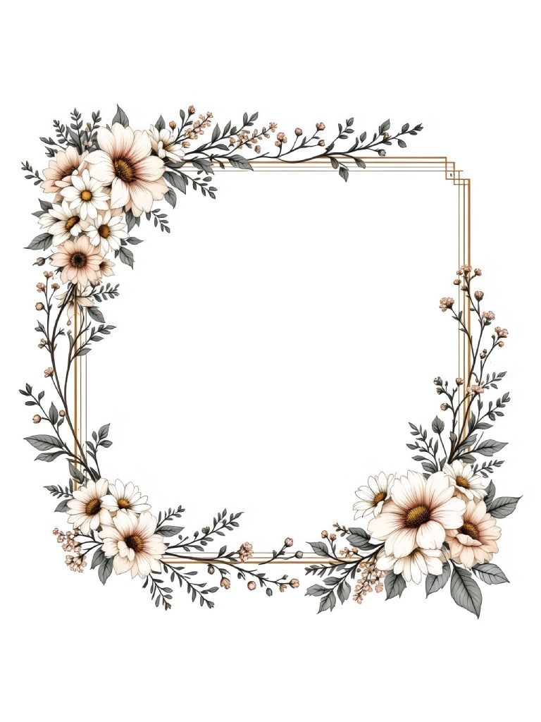 20 Elegant Floral Frames and Borders Clipart Designs, Decorative Frames Set, Floral Illustrations, Soft Pastel Floral Clipart product image (4)