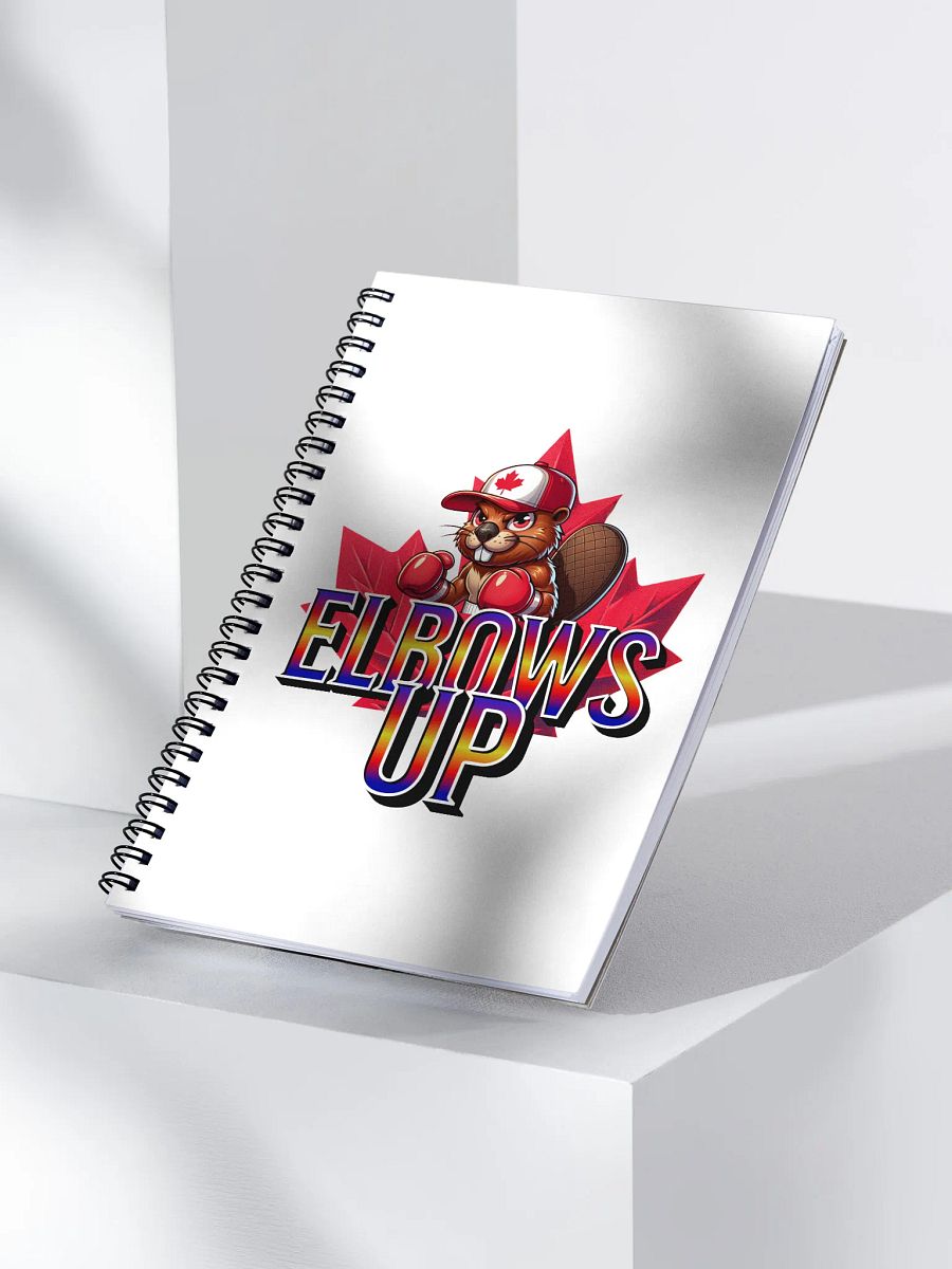 Elbows Up Maple Leaf Beaver Boxing Spiral Notebook product image (3)