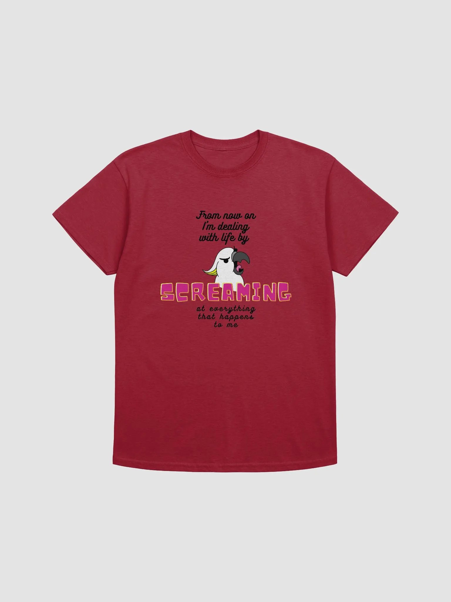 Screaming Cockatoo With Text Classic T-shirt Multicolor product image (1)
