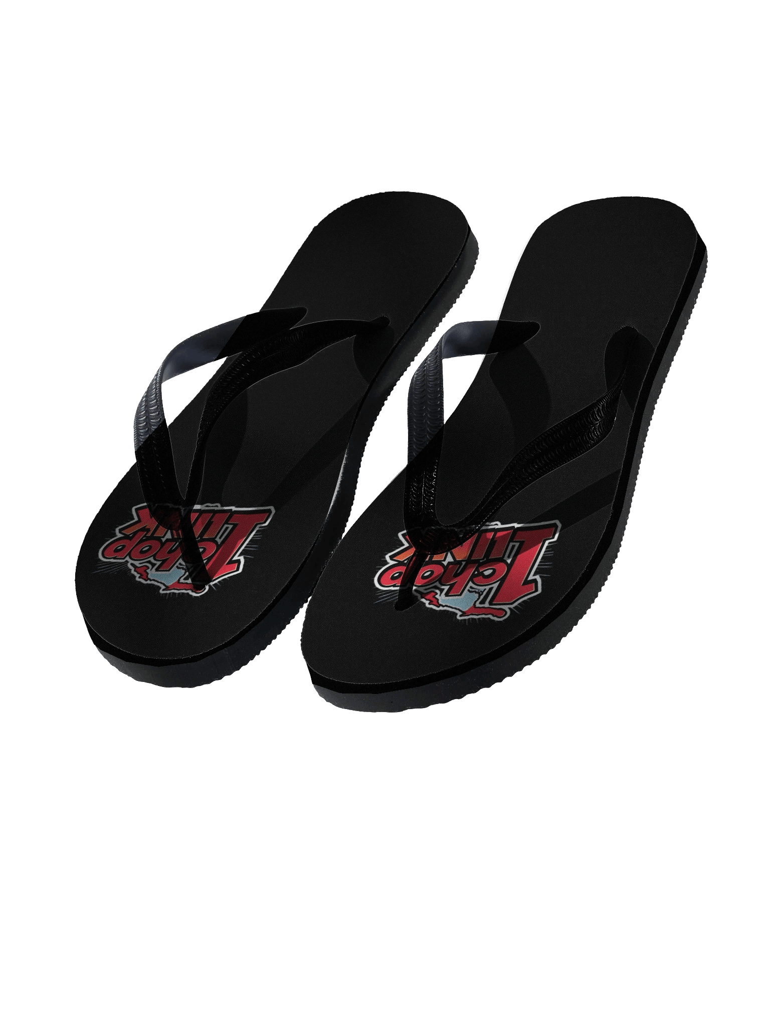 1Chop Link Customizable Black Flip-Flops product image (1)