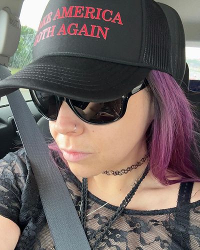 Black lace and trucker hats.