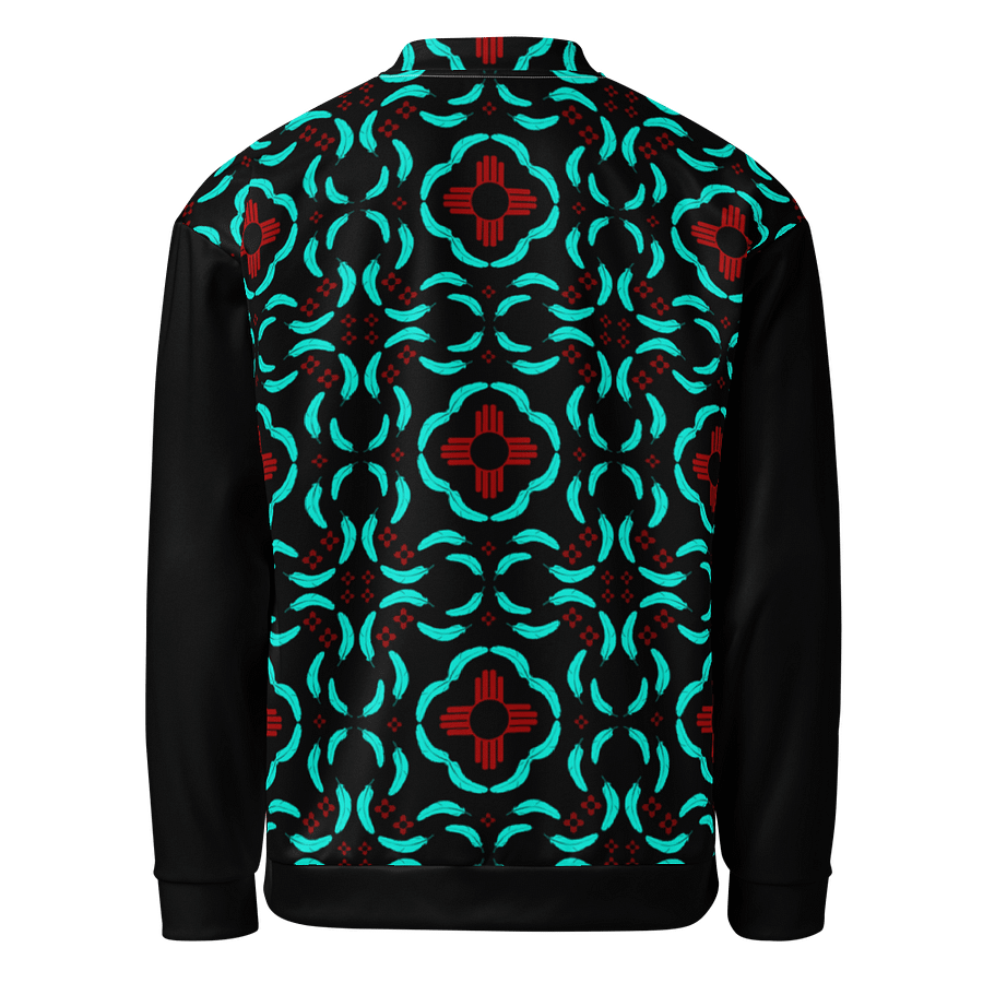 New Mexico Zia Turquoise Feathers Bomber Jacket product image (8)