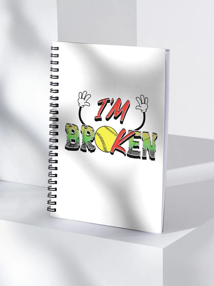Im Broken Im Ok Softball Hands Playful Spiral Notebook product image (1)