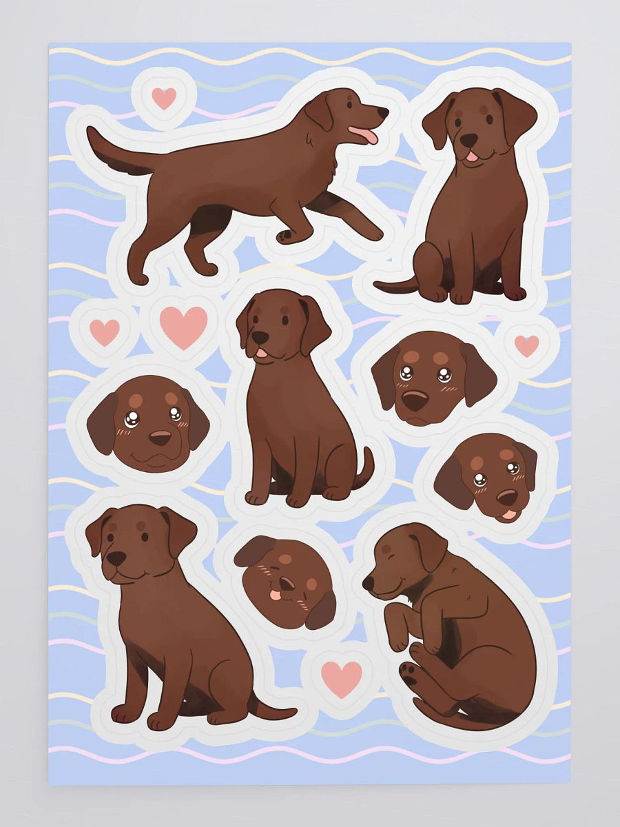 Brown Labrador Retriever Dog Sticker Sheet product image (4)