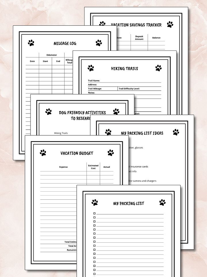 Printable Dog Road Trip Travel Planner product image (2)