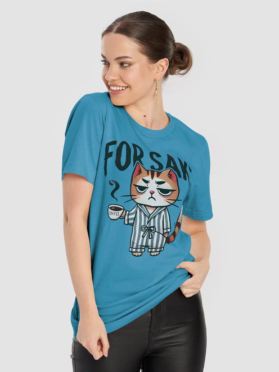For Sake Coffee Cat T-Shirt – Funny Pajama Cat Design for Coffee Lovers product image (8)