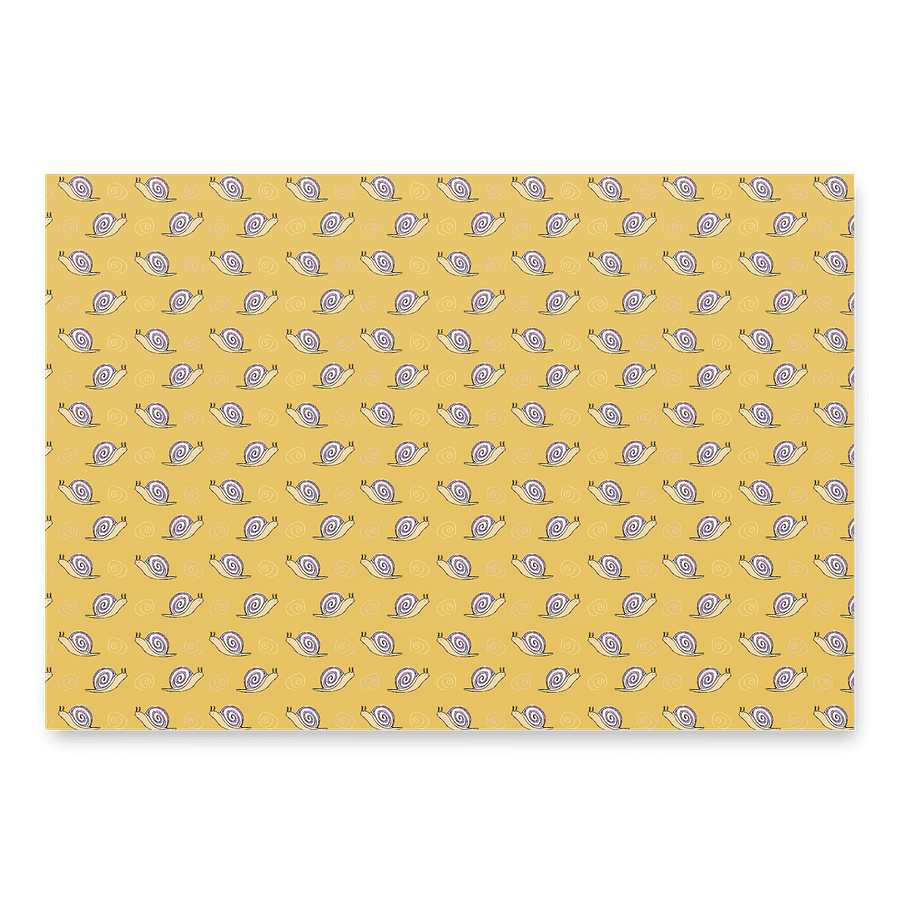 Snails Doodle Wrapping Paper in Yellow, 3 Pack product image (2)