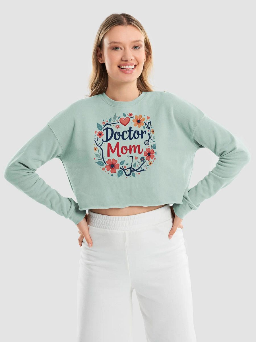 Doctor Mom Floral Fleece Crop Sweatshirt product image (18)
