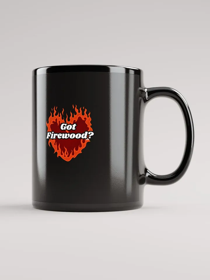 Flaming Heart - Got Firewood? | Black Glossy Mug product image (1)