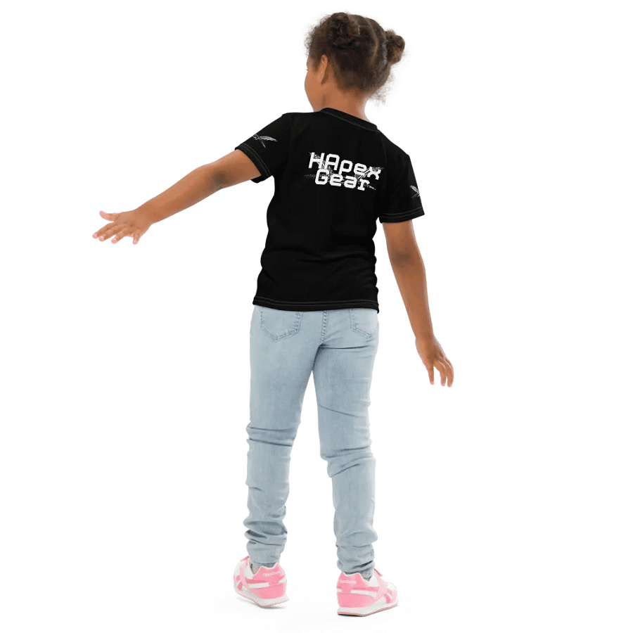 White HApex Gear White Logo Cancer Awareness Orange Ribbon. Black Kids Crew Neck T-Shirt product image (9)
