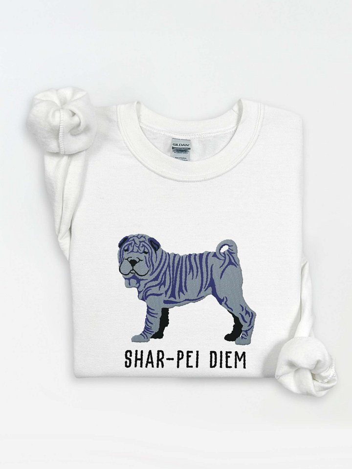 Shar-Pei Diem(2) Sweatshirt (Embroidered) of a Chinese Shar-Pei(Blue) product image (1)