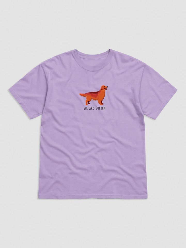 We Are Golden T-Shirt(Embroidered) of a Golden Retriever(Red) product image (1)