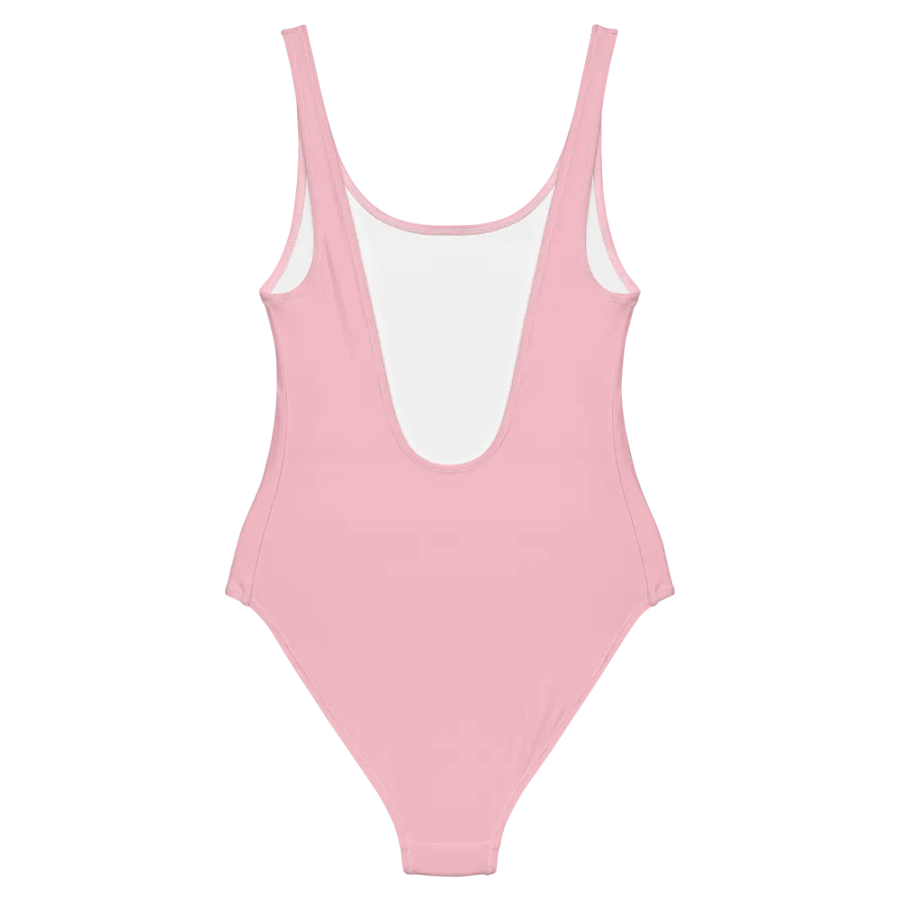 Plain Color Pink One-Piece Swimsuit product image (8)