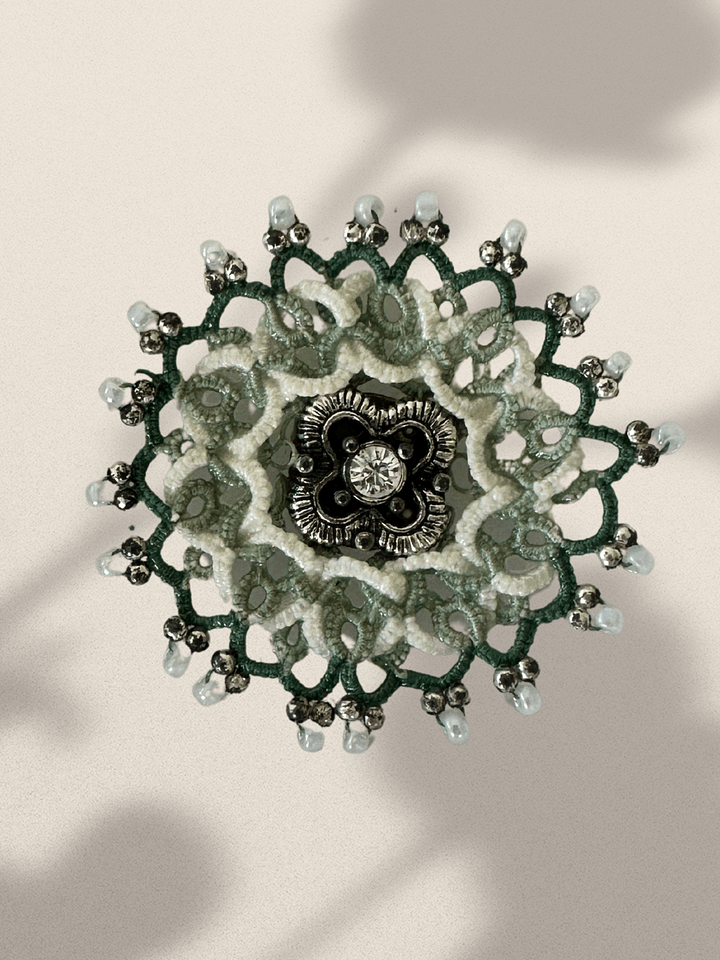 Lace Brooch with Swarovski Crystal Centerpiece product image (2)