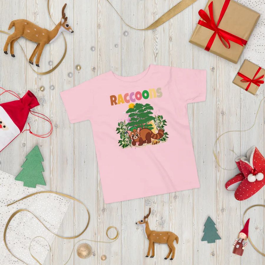 Raccoons Colorful Funny Cute Bella +Canvas Toddler T-Shirt – Funny Shirt, Best Gift for Kids product image (5)