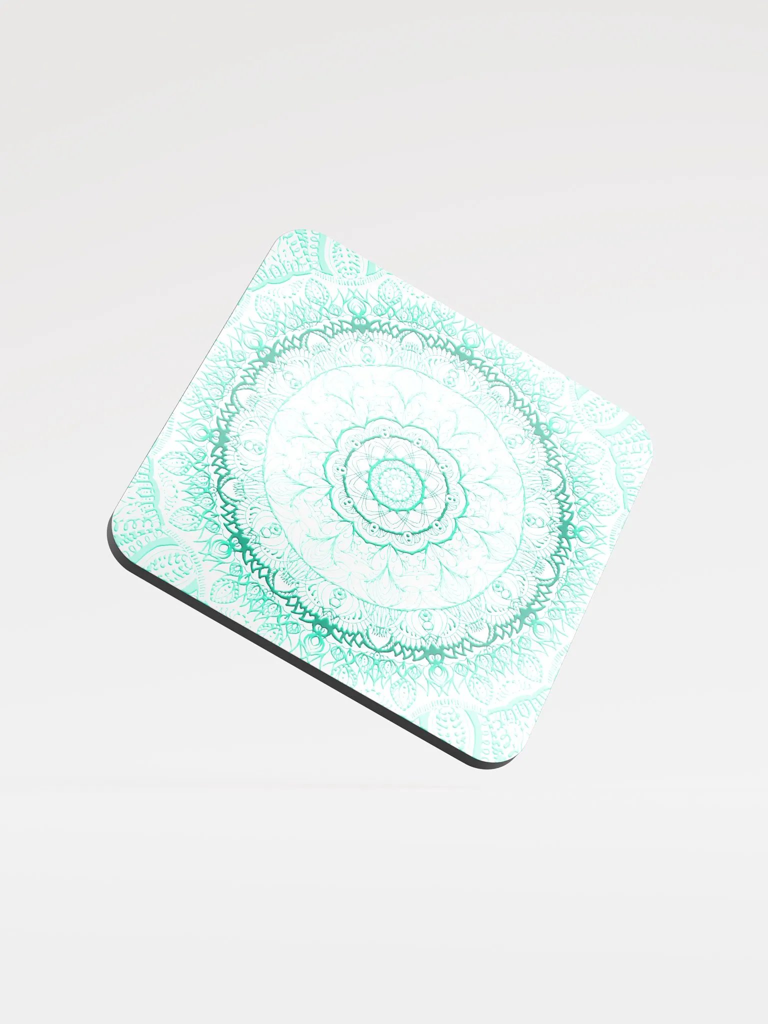 Turquoise Mandala Glossed Cork Coaster product image (1)