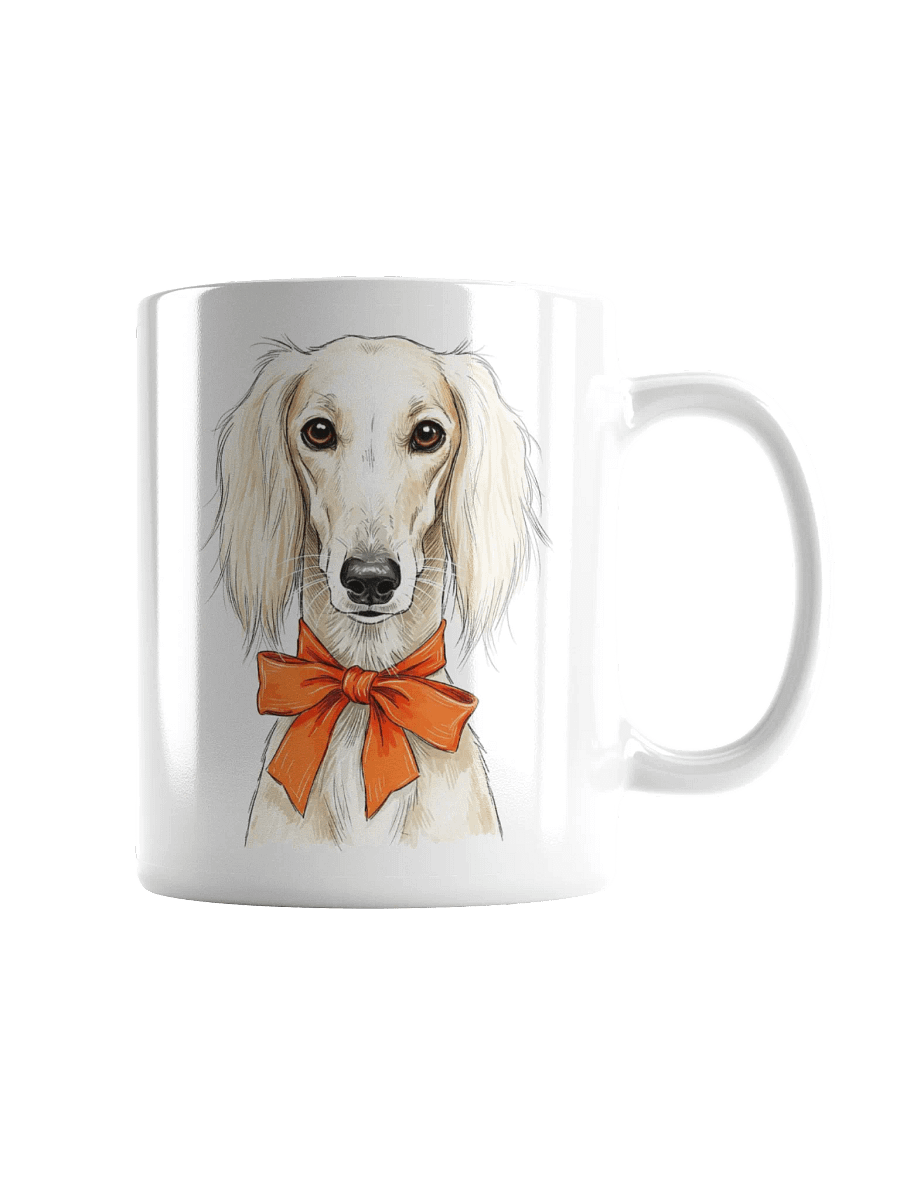 Saluki With Orange Bow Sketch Art Chic Small Mug product image (3)