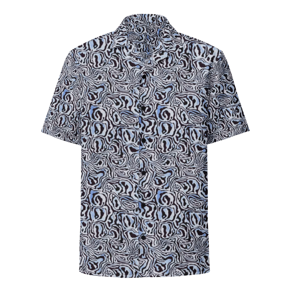 Blue Black Snake Pattern Hawaiian Shirt product image (1)