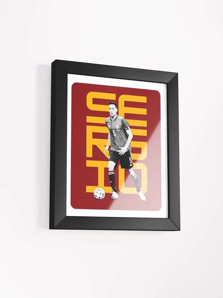 Sergio Busquets BW Spain Name Art Framed Print product image (1)