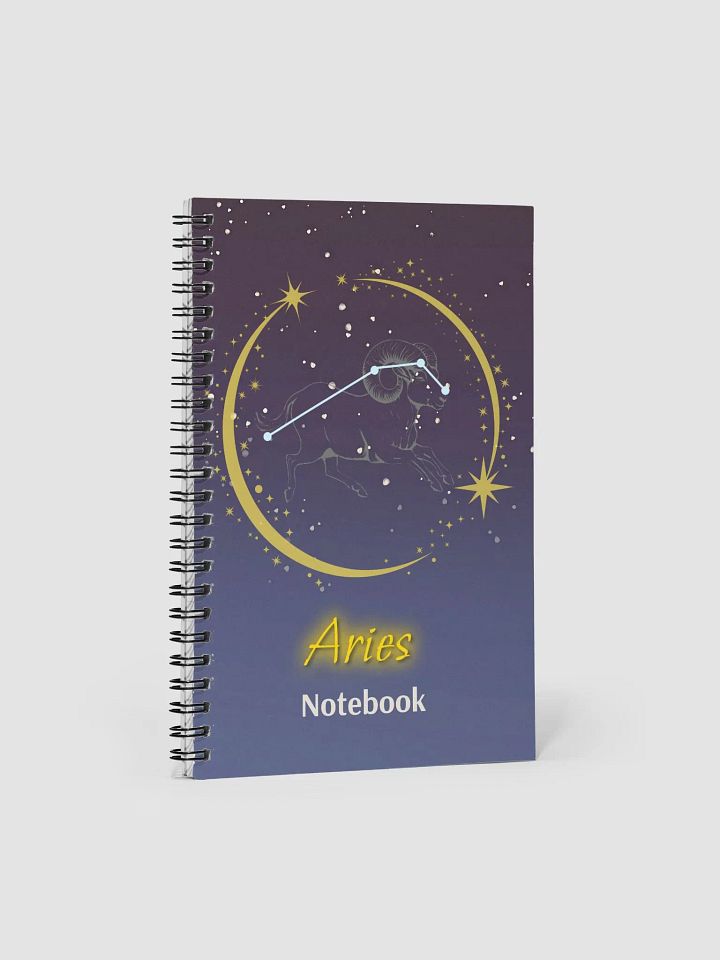 Personalized Aries Zodiac Spiral Dotted Notebook Journal – Starry Constellation Gift for Astrology Lovers, Birthday, Valentine, Christmas, Horoscope, Celestial, Moon, Stars, Stationery, Sketching product image (1)