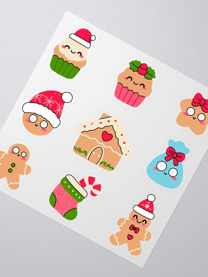 Christmas Baking – Cute, Hand-Drawn Sticker Sheet Featuring Gingerbread, Cupcakes, and Holiday Treats for Planners, Journals, and Crafts product image (2)