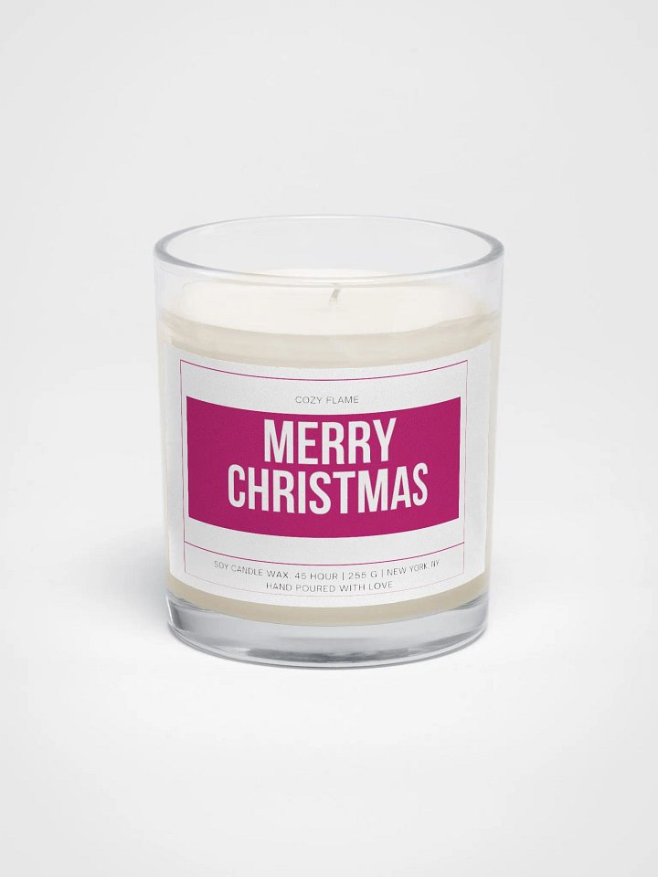 Merry Christmas Soy Wax Candle Fuchsia Color product image (1)