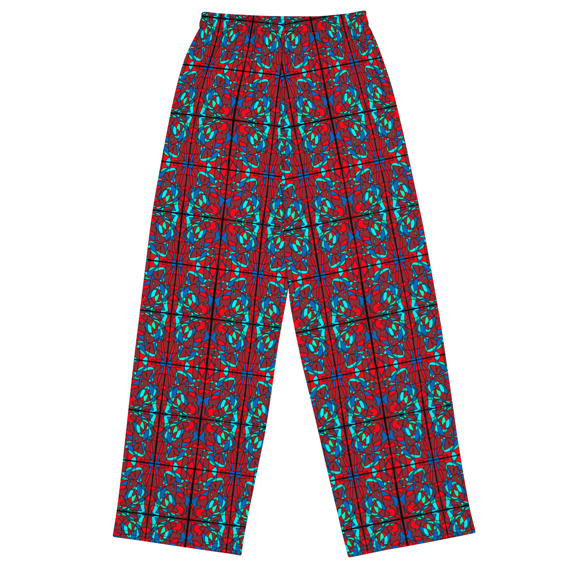Red Stained Glass - All-Over Print Wide-Leg Pants product image (6)